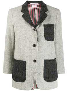 Thom Browne твидовый пиджак с узором в елочку