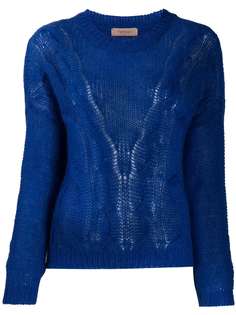 Twin-Set blue cable knit jumper