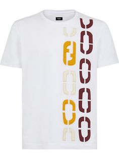 Fendi футболка с нашивкой-логотипом