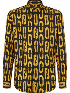 Fendi рубашка с логотипом FF