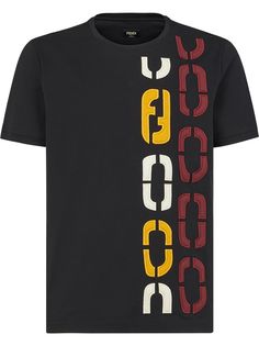 Fendi футболка с нашивкой-логотипом