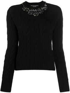 Ermanno Scervino свитер фактурной вязки с кристаллами