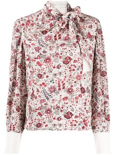 Isabel Marant блузка с бантом и цветочным принтом