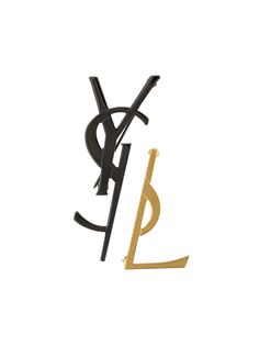 Saint Laurent брошь с "поломанной" монограммой