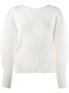 Pleats Please Issey Miyake плиссированный топ с объемными рукавами