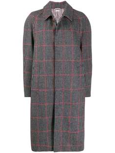 Thom Browne клетчатое пальто со складками