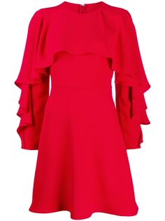 Valentino платье мини с драпировкой на рукавах