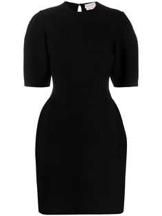 Alexander McQueen фактурное платье мини с укороченными рукавами
