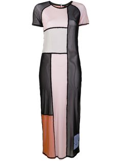 McQ Swallow полупрозрачное платье в стиле колор-блок