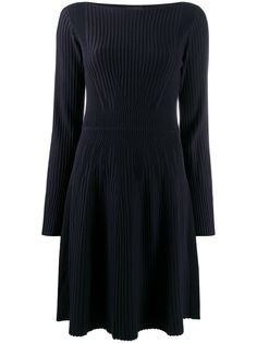 Emporio Armani фактурное платье с длинными рукавами
