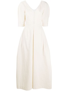 Jil Sander расклешенное платье с V-образным вырезом