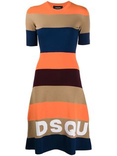 Dsquared2 платье А-силуэта с логотипом вязки интарсия