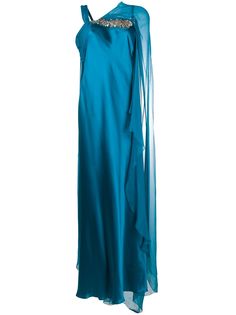 Alberta Ferretti атласное вечернее платье