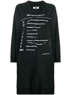 MM6 Maison Margiela платье-толстовка оверсайз с графичным принтом