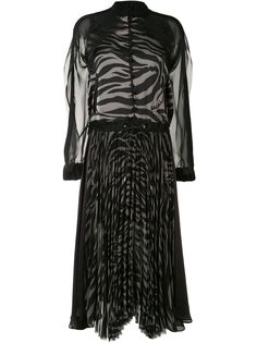 Sacai платье-рубашка с прозрачной вставкой