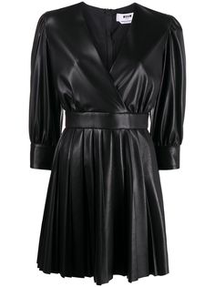 MSGM платье из искусственной кожи с запахом