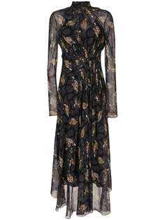 Salvatore Ferragamo платье миди с абстрактным цветочным принтом