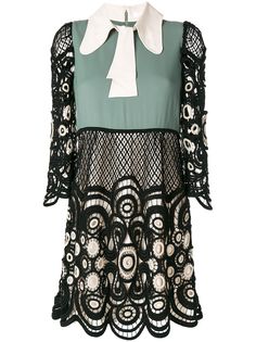 Chloé кружевное платье дизайна колор-блок