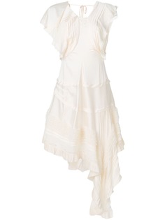 Chloé асимметричное платье с кружевной отделкой