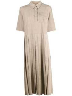 GANNI платье-рубашка с плиссированной юбкой