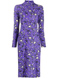 MM6 Maison Margiela платье с леопардовым принтом и высоким воротником