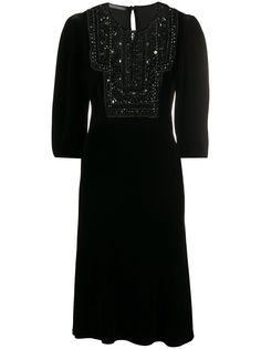 Alberta Ferretti декорированное платье миди