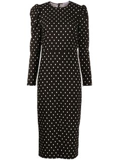 RedValentino платье в горох с длинными рукавами