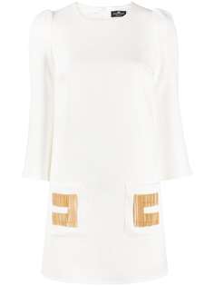 Elisabetta Franchi платье мини с бахромой