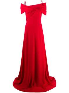 Giambattista Valli вечернее платье с открытыми плечами и запахом