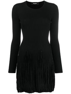 Dsquared2 платье в рубчик с длинными рукавами