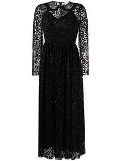 RedValentino длинное платье с леопардовым принтом