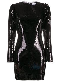 RedValentino платье мини с пайетками и длинными рукавами