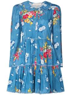 LoveShackFancy платье мини Marzia с цветочным принтом