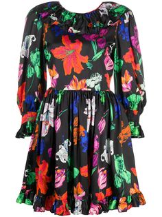 MSGM короткое платье с цветочным принтом