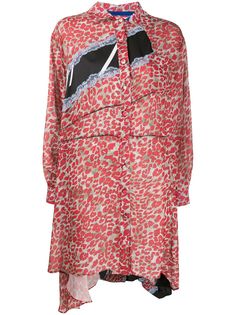 Koché платье-рубашка с леопардовым принтом