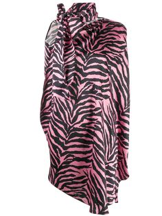 MM6 Maison Margiela короткое платье с зебровым принтом