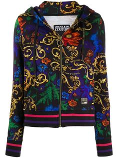 Versace Jeans Couture худи на молнии с принтом Barocco