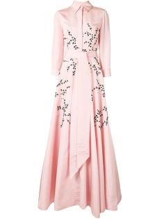 Carolina Herrera расклешенное вечернее платье с цветочным принтом