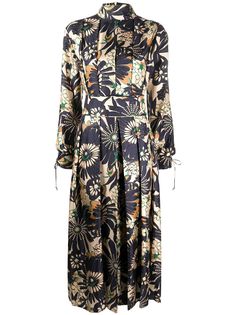 Victoria Beckham платье с цветочным принтом и складками