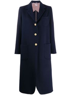 Thom Browne кашемировое удлиненное пальто в стиле милитари