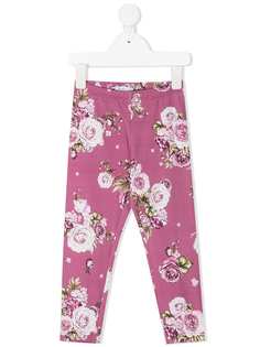 Monnalisa спортивные брюки с цветочным принтом