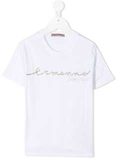 Ermanno Scervino Junior футболка с декорированным логотипом