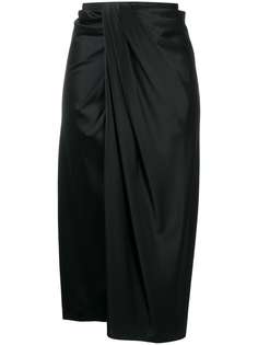 Helmut Lang драпированная юбка миди