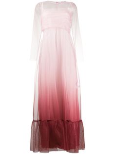 RedValentino платье из тюля с длинным рукавами и эффектом омбре