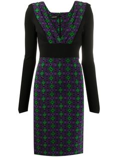 Versace Pre-Owned платье 2000-х годов с геометричным узором