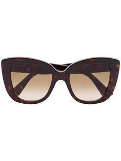 Gucci Eyewear солнцезащитные очки Havana в оправе кошачий глаз