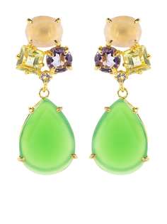 Bounkit Jewelry серьги-подвески с кварцем