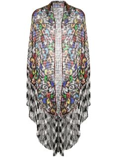 Missoni шарф с бахромой и цветочным принтом
