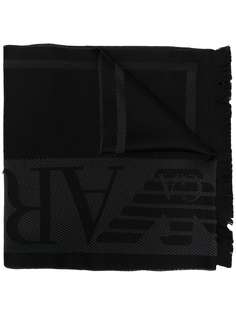 Emporio Armani шарф вязки интарсия с бахромой