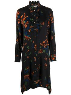 Tory Burch платье с оборками и цветочным принтом